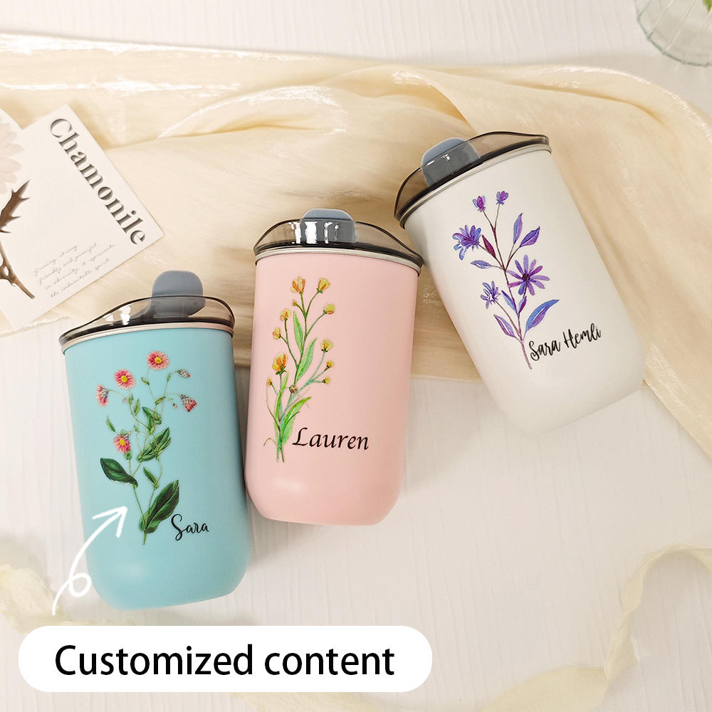 Coffee Equipment Names - 맞춤형 태어닝 플라워 스테인리스 스틸 텀블러(플립