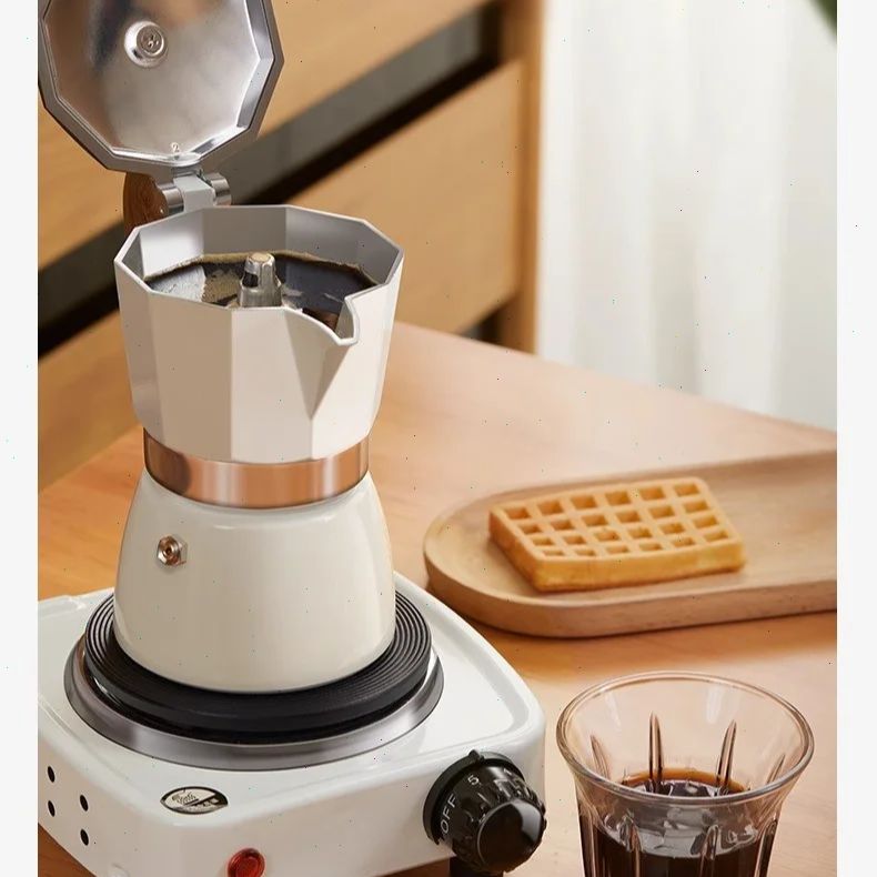 Coffee Equipment Usa - 둥근 바닥 모카포트 싱글 밸브 소형