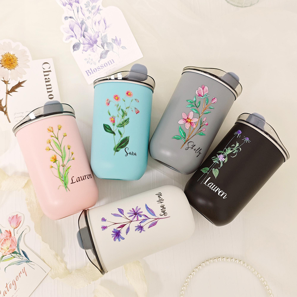 맞춤형 태어닝 플라워 스테인리스 스틸 텀블러(플립 뚜껑 - Coffee Equipment Names 리뷰 및 가격