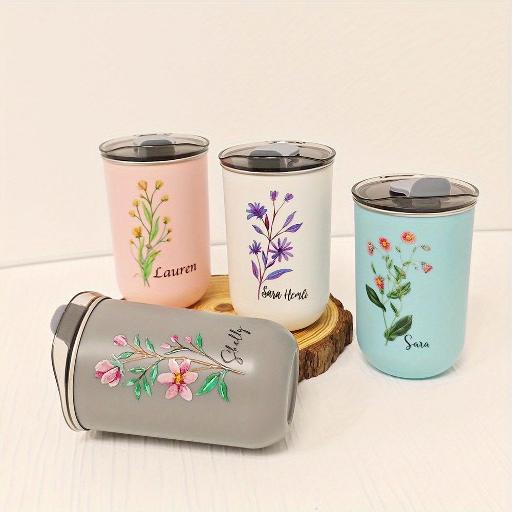 맞춤형 태어닝 플라워 스테인리스 스틸 텀블러(플립 뚜껑 - Coffee Equipment Names 리뷰 및 가격