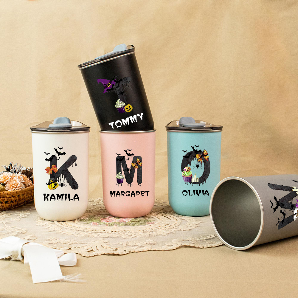 맞춤형 할로윈 모노그램 이름 스테인리스 스틸 여행용 텀 - Coffee Equipment Names 리뷰 및 가격