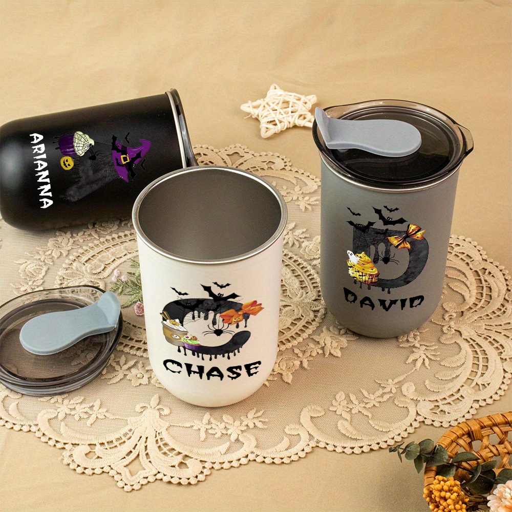 맞춤형 할로윈 모노그램 이름 스테인리스 스틸 여행용 텀 - Coffee Equipment Names 리뷰 및 가격