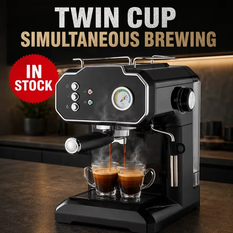 레트로 반자동 에스프레소 머신 850W 1.8L 더블  - Pressure Gauge Espresso 리뷰 및 가격