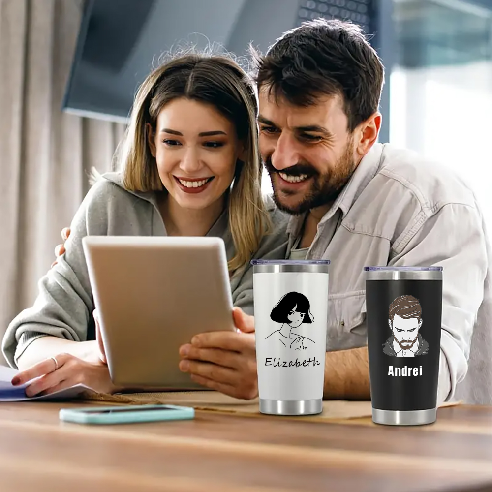 세련된 스테인리스 스틸 컵, 패턴 및 이름 맞춤 제작  - Coffee Equipment Names 리뷰 및 가격