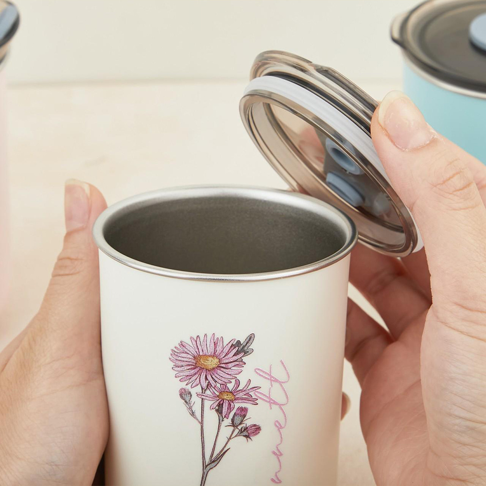 맞춤형 탄생화 스테인리스 스틸 컵(뚜껑 포함), 맞춤  - Coffee Equipment Names 리뷰 및 가격